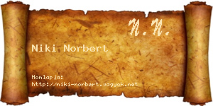 Niki Norbert névjegykártya